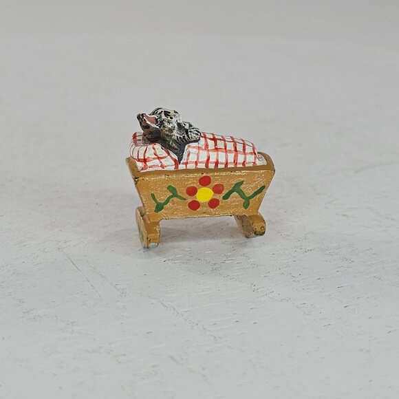 Fritz Bermann Vienna Bronze Cat In Cradle Cold Painted Kitten Tucked Into Bed - Picture 3 of 8